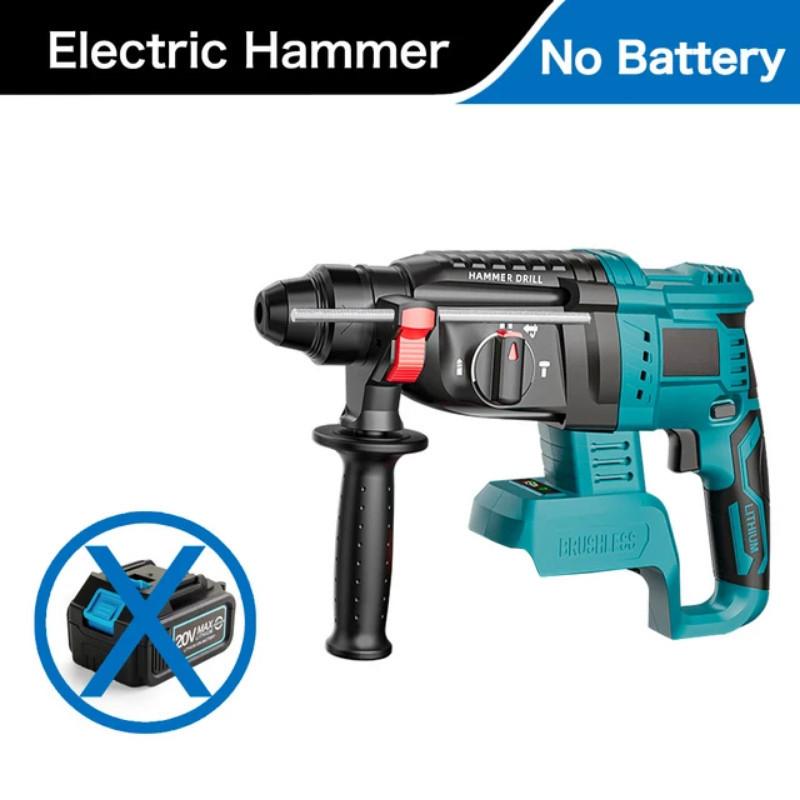 

Беспроводная портативная дрель-молоток 3 в 1, многофункциональный электроинструмент для стали, бетона, дерева, бесщеточный электрический ударный молоток