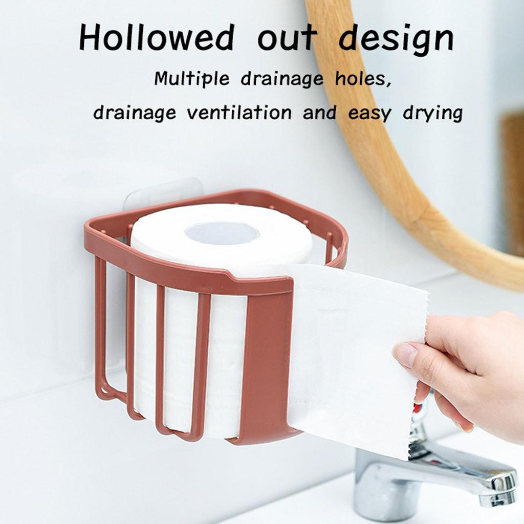 Bathroom Perforated Wall Hanging Shelf Rack Free Iron Bathroom Tissue Holder