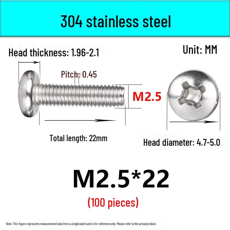 In-Stock 304 Stainless Steel Phillips Pan Head Machine Screw GB818