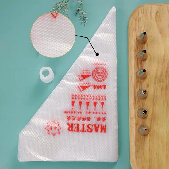 

100 шт. одноразовые кондитерские мешки с защитой от взрыва, прозрачные кондитерские мешки с большим отверстием, мешки для глазури для маффинов, украшение для печенья M