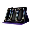 A3 For iPad Pro 11 (2024) Case Card Slots Leather Tablet Cover Block Pattern