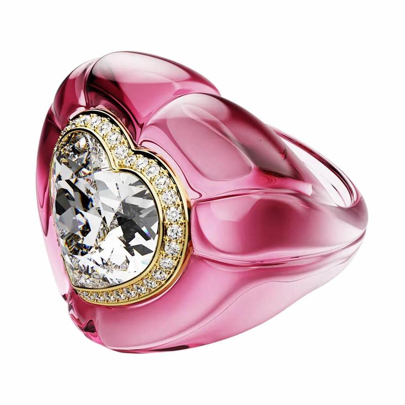 Swarovski Dulcis brand design gold plated ring women s pink 5709996