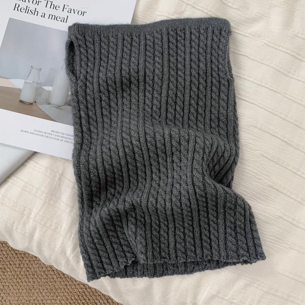 Korean Style Knitted Scarf Solid Color Pullover Wool Bib Simple Turtleneck Fake Collar Women