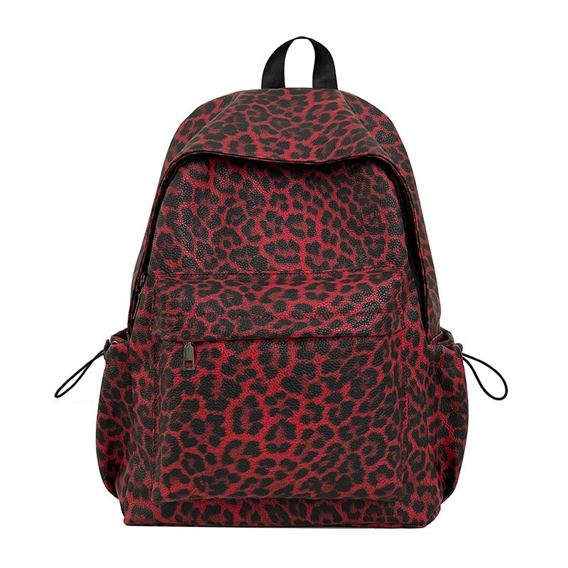 Leopard Print Backpack Women's Travel Casual Backpack Student Schoolbag