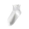 Women's Japanese Style Ruffle Edge Short Socks - Spring/Summer Thin Fashion, Solid Colors, Versatile for Pairing with Small Leather Shoes.