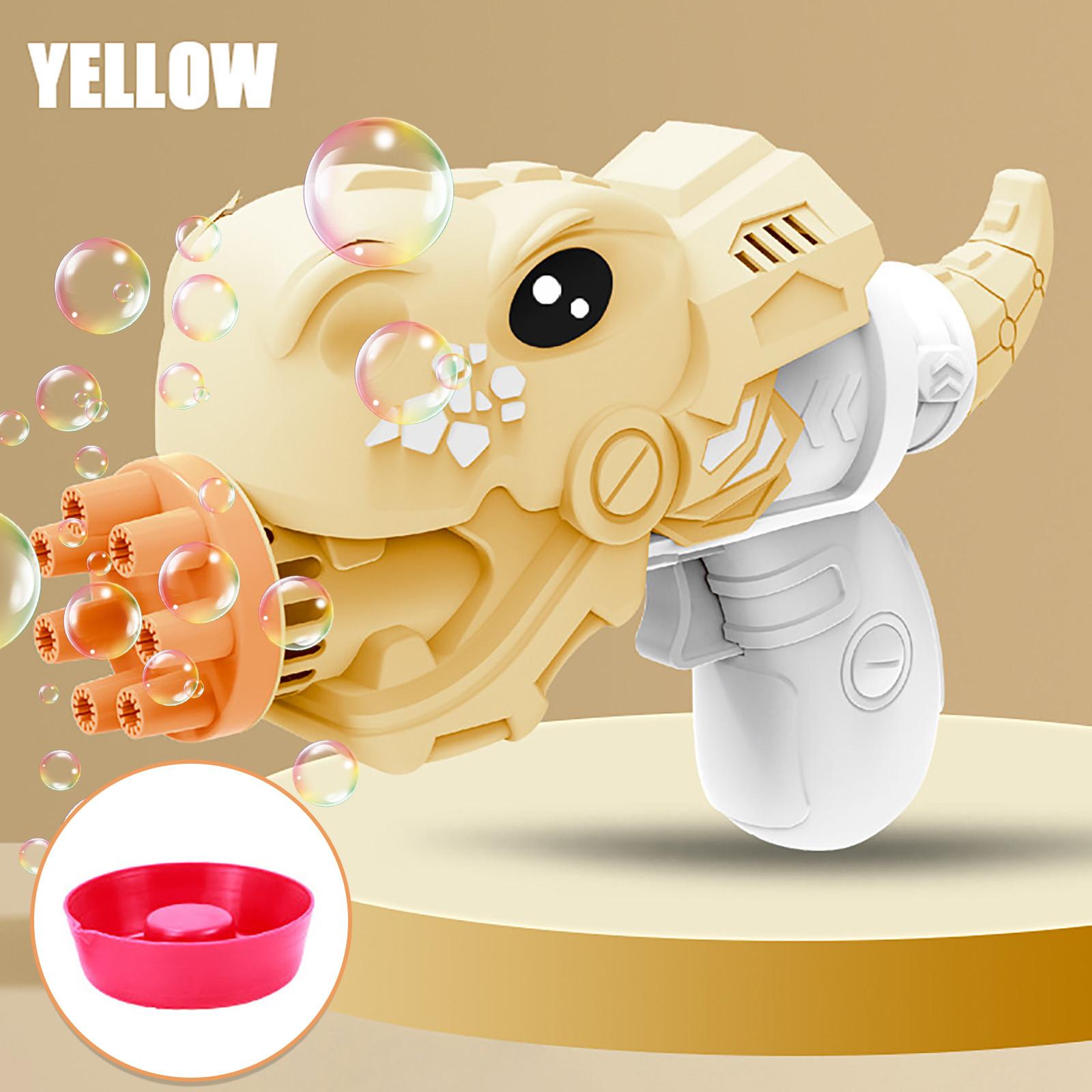 

Динозавр-автоматична машина для бульбашок. Класні іграшки. Подарунок для дітей. Іграшки на природі жовтий