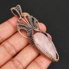 Vintage Style Rose Quartz Gemstone Copper Wire Wrap Pendant Unique Boho Pendant Anniversary or Birthday Jewelry Gift