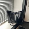 Large Capacity Faux Leather Tote Bag for Women Minimalist Casual Commute Shoulder Handbag