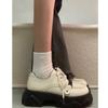 Internet Celebrity College Style White Lace-up Single Shoes Women's Autumn 2024 British Platform Small Leather Shoes Japanese Skirt