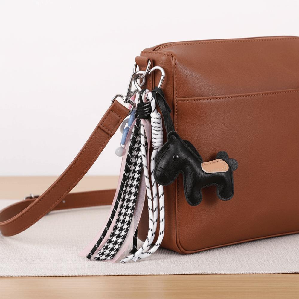 Cartoon Zodiac Pony Bag Pendant Leather Chinese New Year Gift Kawaii Horse Keychain  Backpack