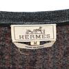HERMES Made in Italy Silk Blend Houndstooth Pattern Long sleeve knit Men's Used