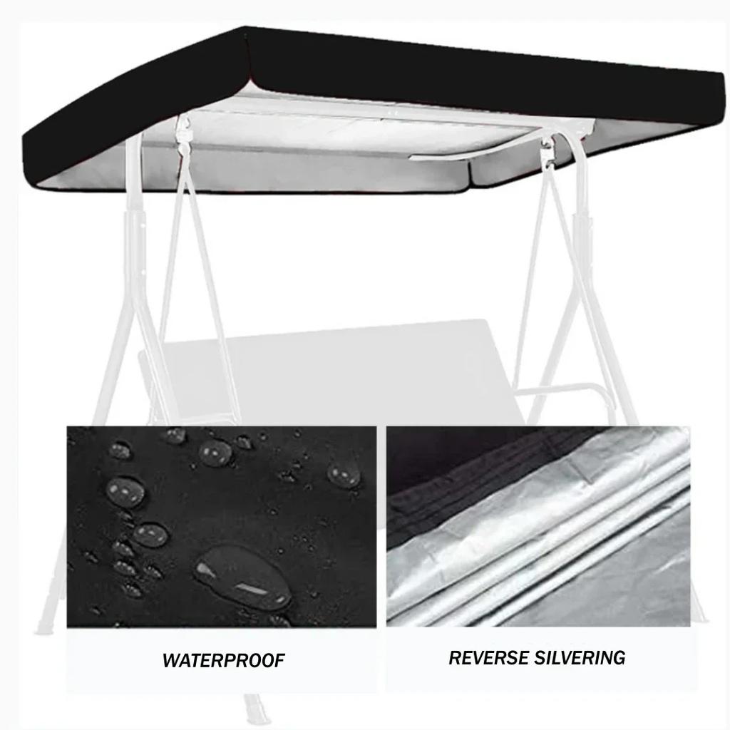Garden Swing Canopy Replacement Top Cover Tarp Waterproof Sun Protection for Outdoor UV Protection Waterproof Awning Sunshade