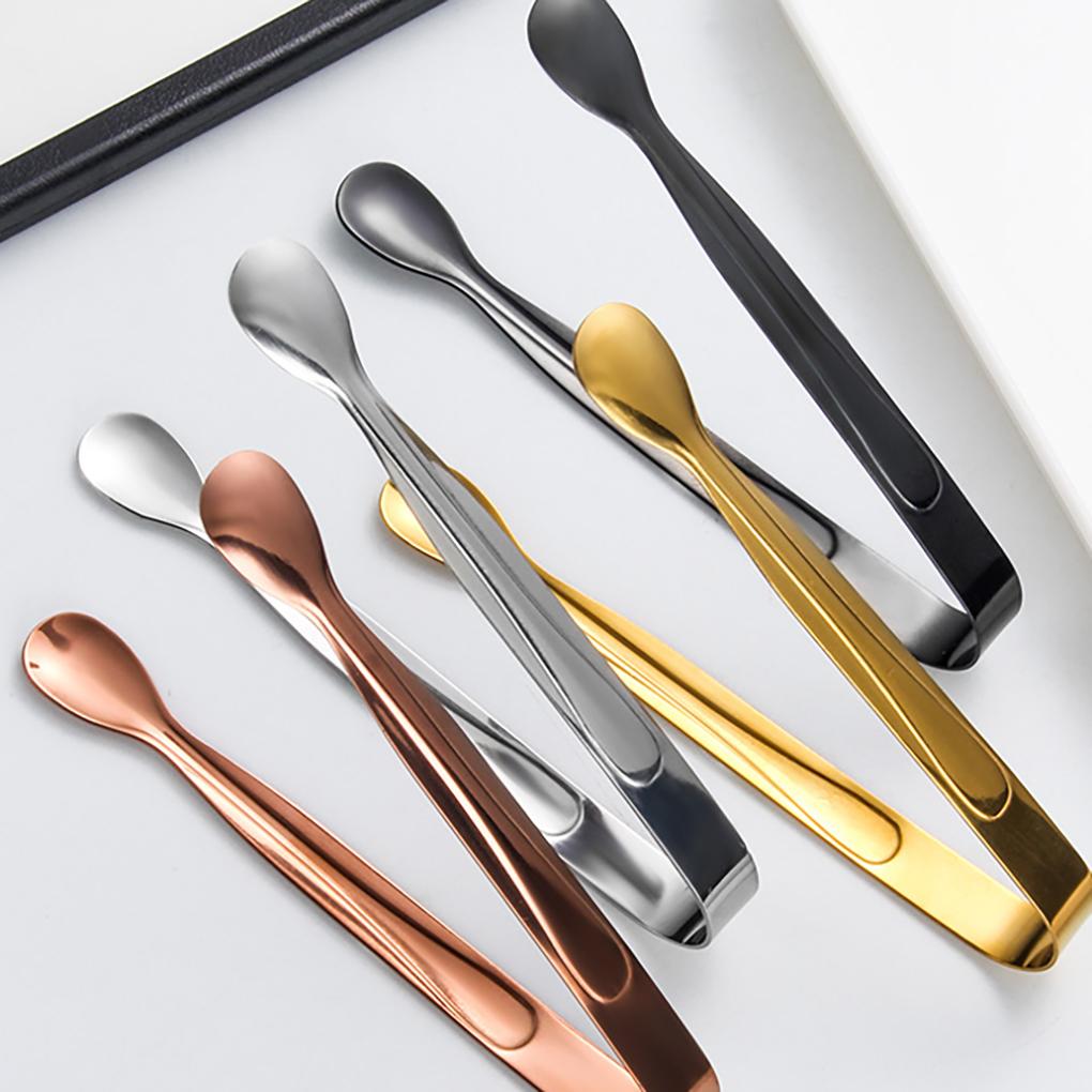 Stainless Steel Sugar Tong Portable Reusable Solid Color Ice-cube Picker Indoor Hotel Food Serving Tool Clip Accessories