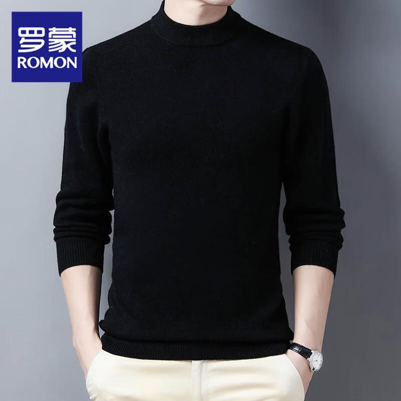 Romons Men's Pure Wool Half-High Neck Sweater