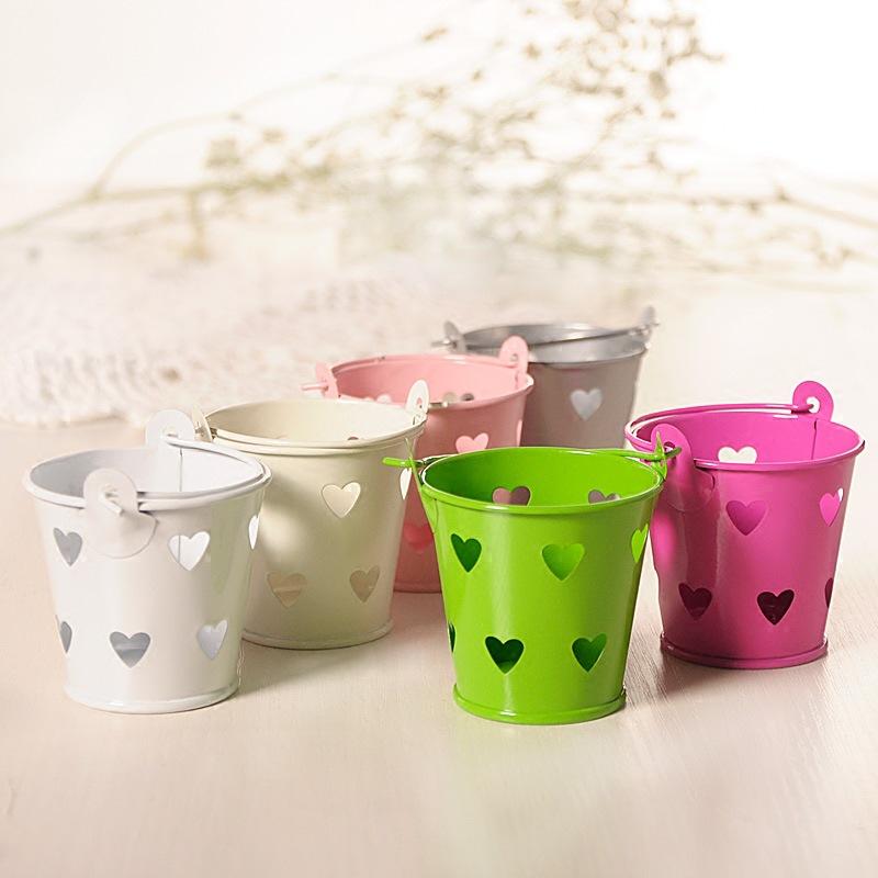 Mini Size Hollow Out Heart Shaped Iron Bucket Lovely Desktop Container Photo Props Creative Desktop Decoration Lipstick Holder