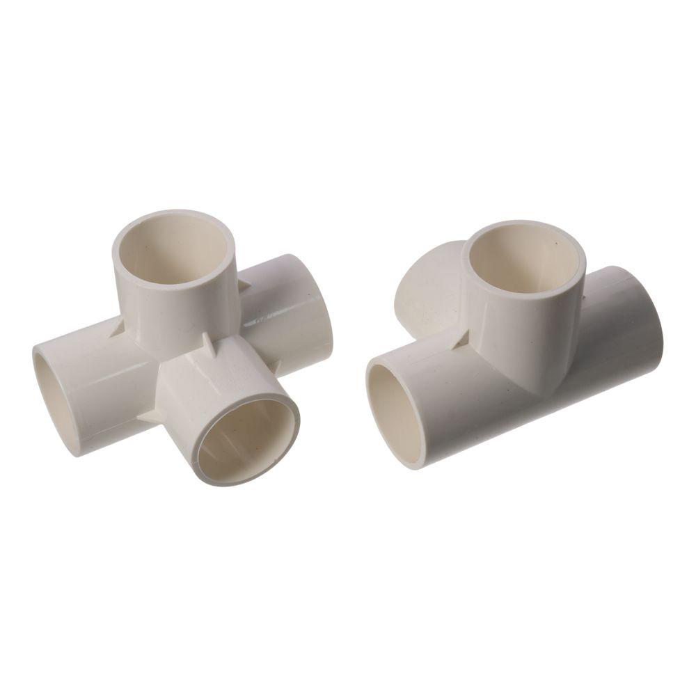 

8 шт., 4-ходовые фитинги из ПВХ для мебели, 1-дюймовый коленчатый фитинг, фитинги для выпускных труб, тепличный сарай