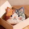 Xiaohongshu Cute Cat Patchwork Pencil Case - Large Capacity Student Stationery Organizer