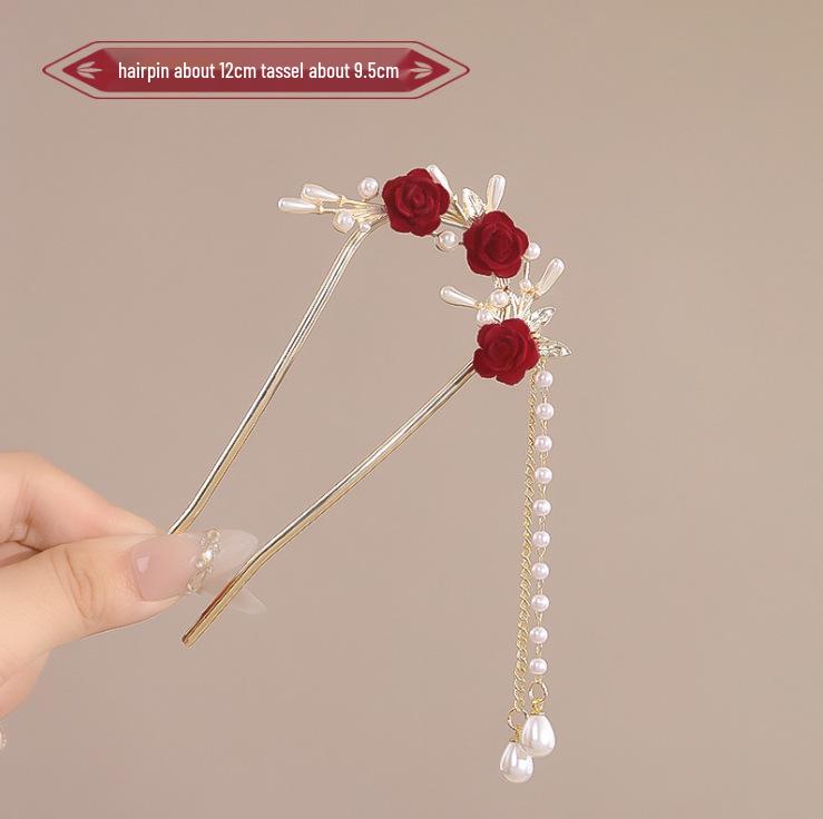 Elegante Retro Pfau Haarnadel Blume Duttspange für Frauen