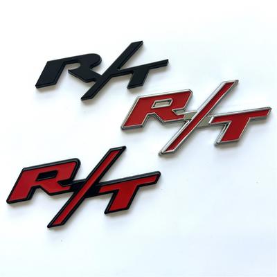 3D Metal Red Black Logo RT R/T Sticker Front Grille Emblem Car Rear Trunk Badge For Sport Label Accessories