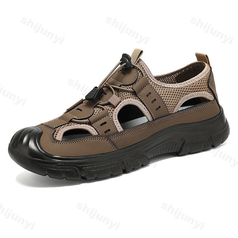 Fashion Men Sandals 2025 Summer Mesh Breathable Outdoor Beach Sports Sandals Platform Hollow Out Walking Shoes Man Classic Wading Shoes