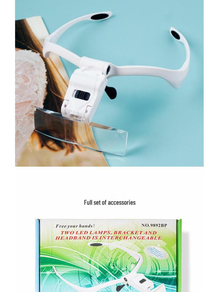 Head-mounted Eyelash Magnifier & Light for Acne and Tattoo Work