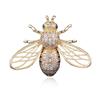 Trendy Animal Crystal Bee Brooch Metal Zircon Lapel Pins Men's Suit Shirt Small Collar Pin Corsage Jewelry for Women Accessories