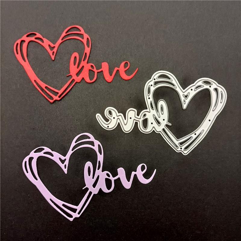 Love Heart Background Frame Metal Cutting Dies Stencils for DIY Scrapbooking Decorative Embossing Handcraft Template