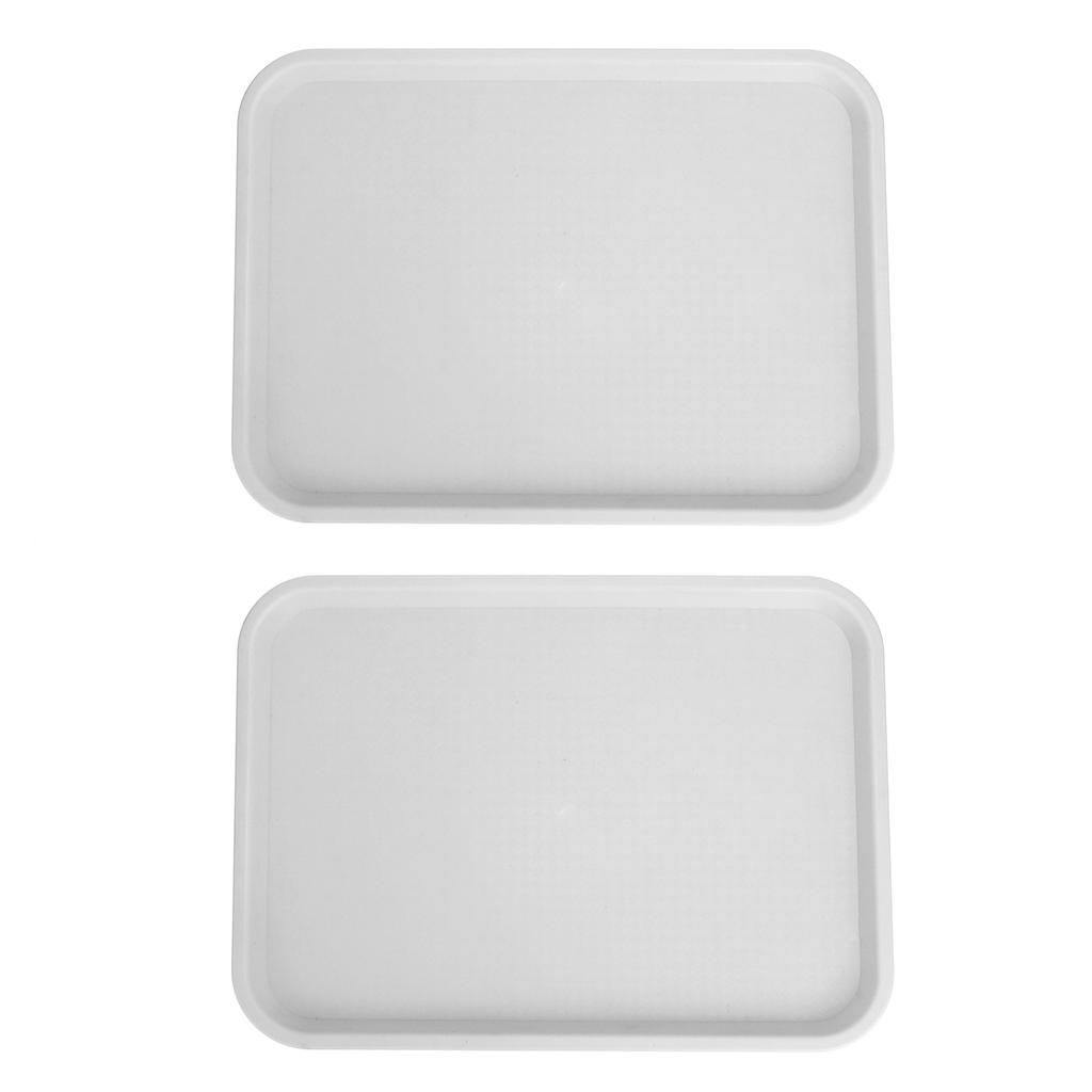 2pcs Food Tray Multifunctional Thickened Slip Resistance Chinese Fast Food Serving Tray for Dining