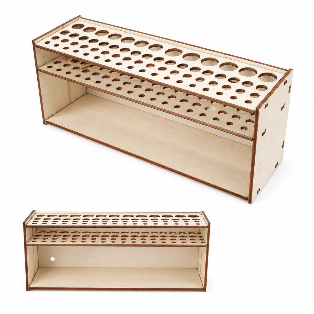 Space Saving Brush Holder Wooden Brush Storage Rack New Makeup Brush Holder Desk Organization