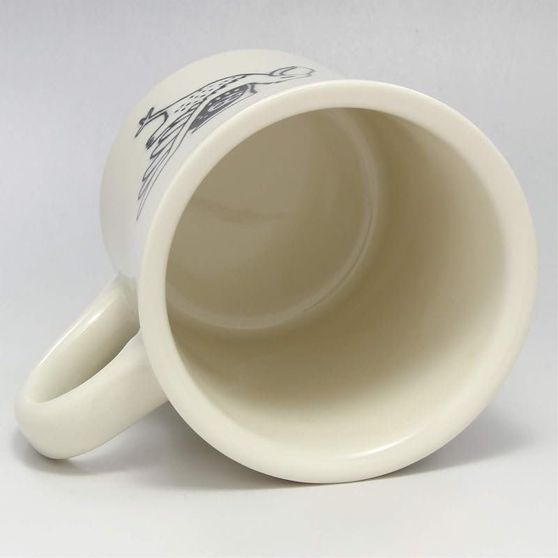 Mino Ware Daruma and Shoebill Mug, White K13302