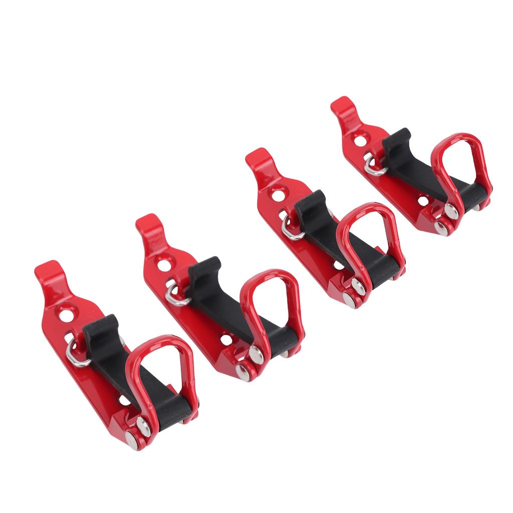 4PCS Shovel Mount for Roof Rack Zinc Alloy Metal Rubber Axe Clamp Mounting Brackets Kit for Trailers Off Road Trucks Red