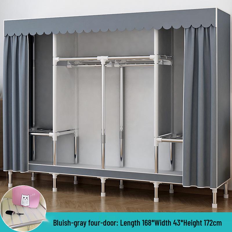 Compact All-Steel Frame Cloth Wardrobe: Durable Storage Solution for Bedrooms and Apartments