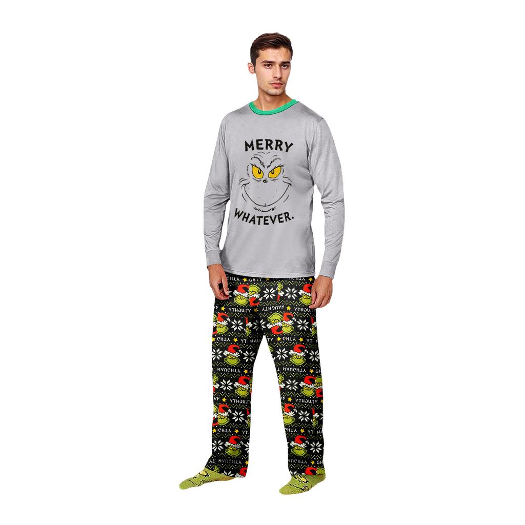 Parent-child Christmas Print Home Suit Long-sleeved Top And Pants