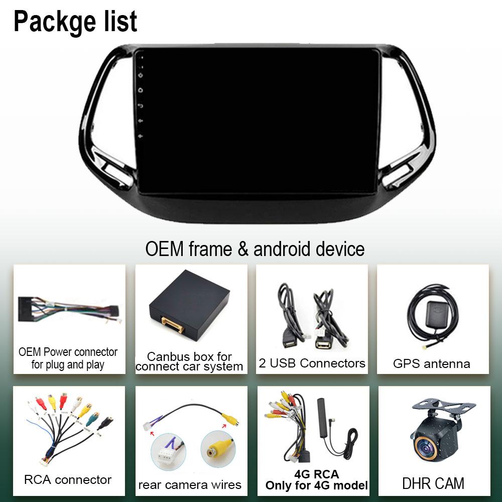 For Jeep Compass 2 MP 2016 - 2018 4G WIFI Plug and Play Car Stereo Multimedia Player GPS Carplay Android 13 Auto Touch Screen