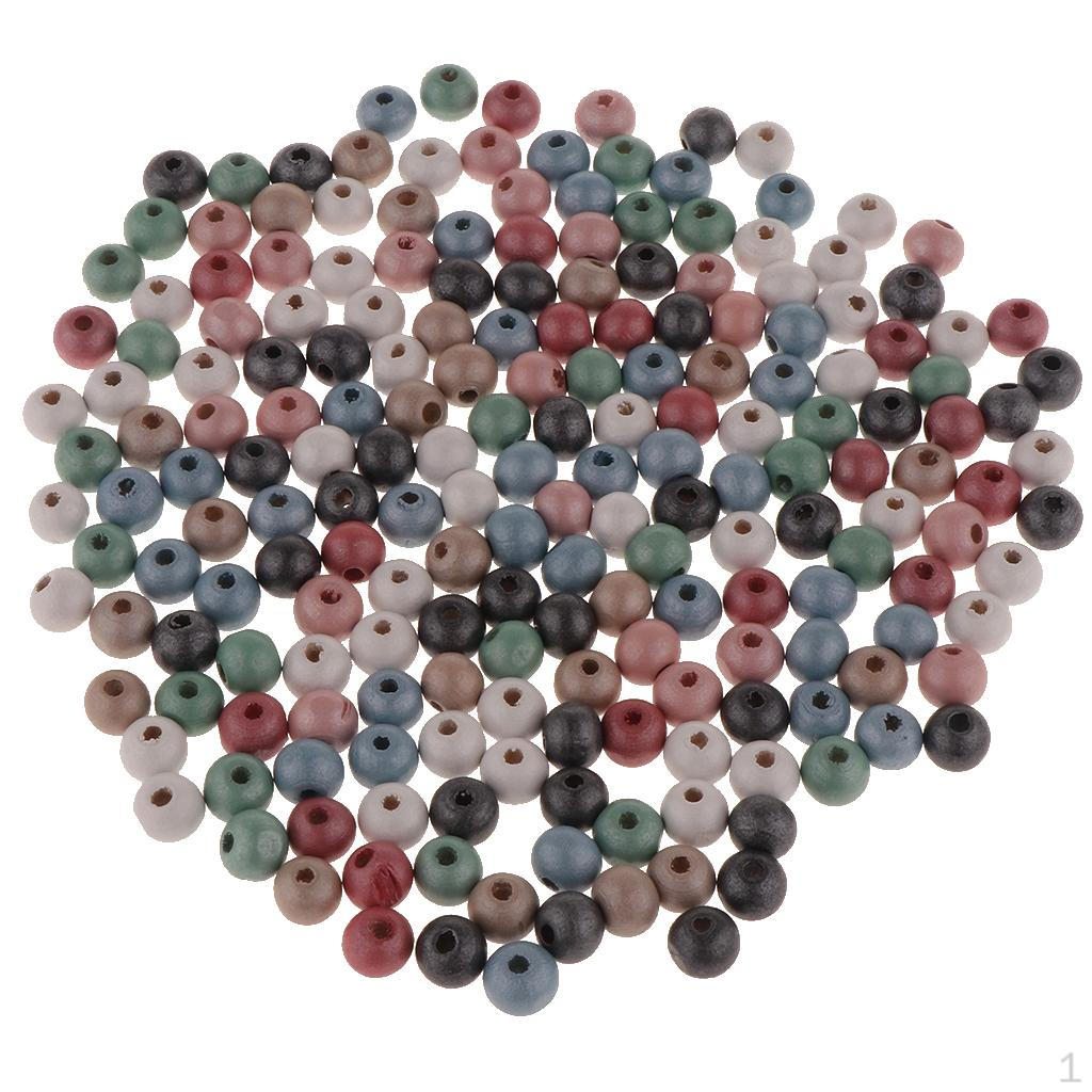Свободные деревянные бусины с большими отверстиями для 8mm 200pcs