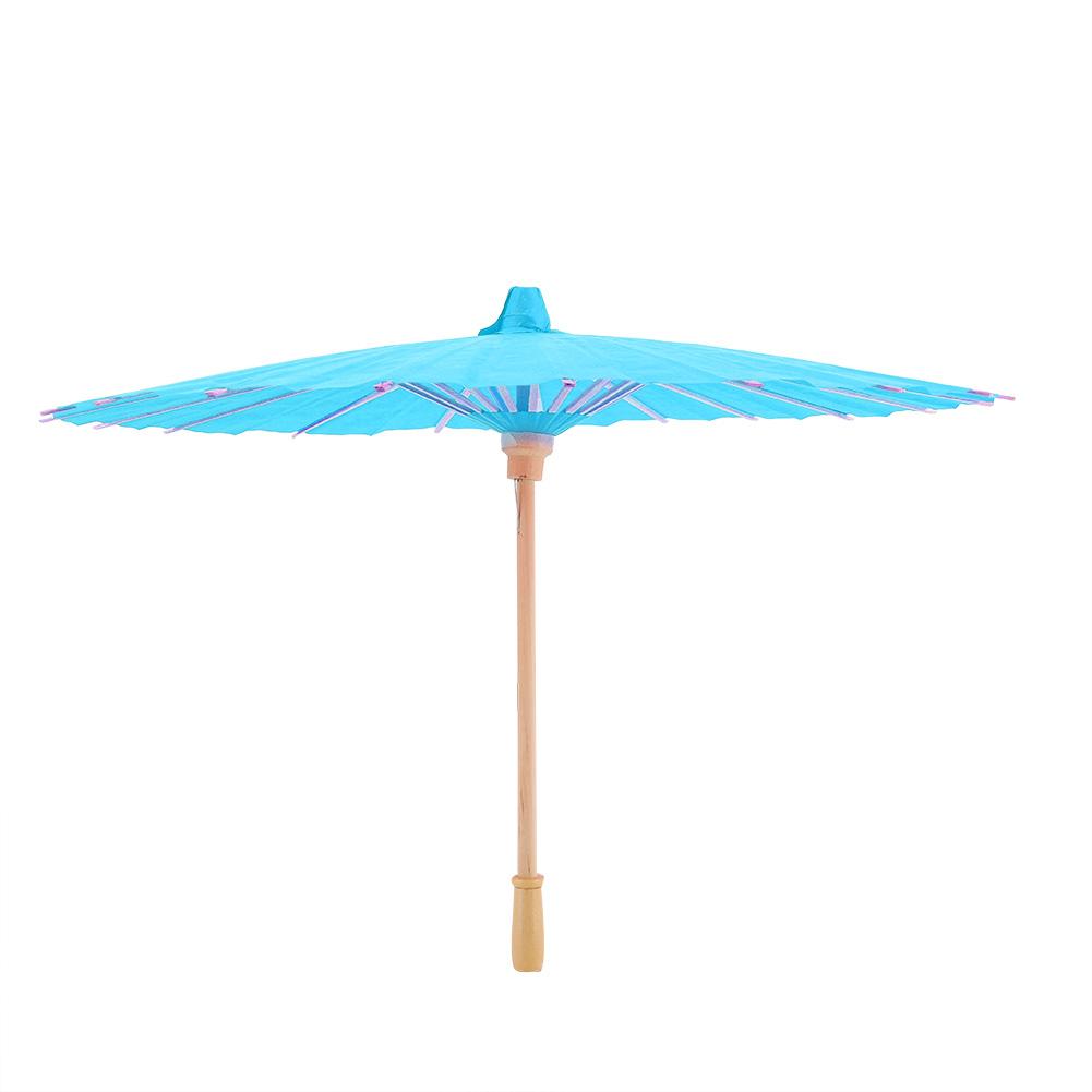 Kinder DIY Blankopapier Regenschirm Bastelschirm für Kinder Malen Zeichnen Dekor Geschenk (blau)