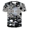 New Men's Casual Printed T-shirt O-Neck Fashionable and Fun Three-Dimensional Short Sleeved Plus Size Comfortable Top