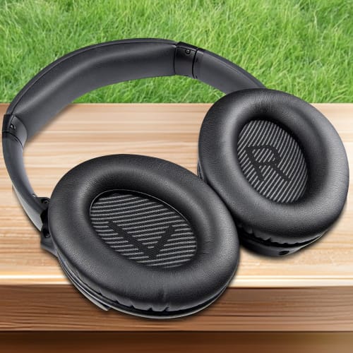 SoloWIT Replacement Ear Pads and Cushions for Bose QuietComfort 35 & 35ii (QC35 & QC35ii) Headphones, Sound-Isolating Soft Leather and High-Density Fo