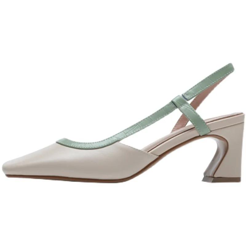 Fashion Sexy High Heels Women Sandals Summer Dress Party Shoes Size 40 New Square Toe Designer 2025 Walking Slides Mujer Zapatos Pumps