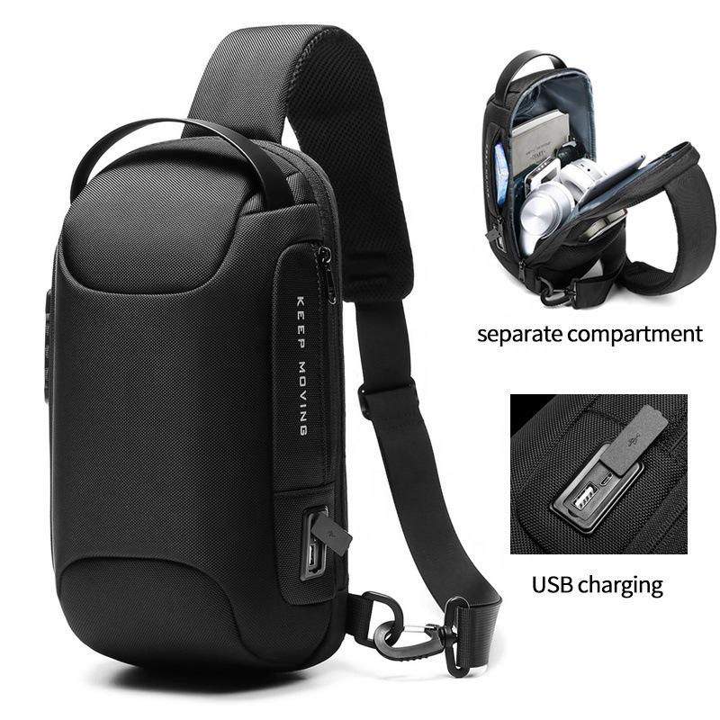 Men's Waterproof Multifunctional Chest Bag: Custom Logo, Casual Messenger, Single Shoulder Crossbody Style