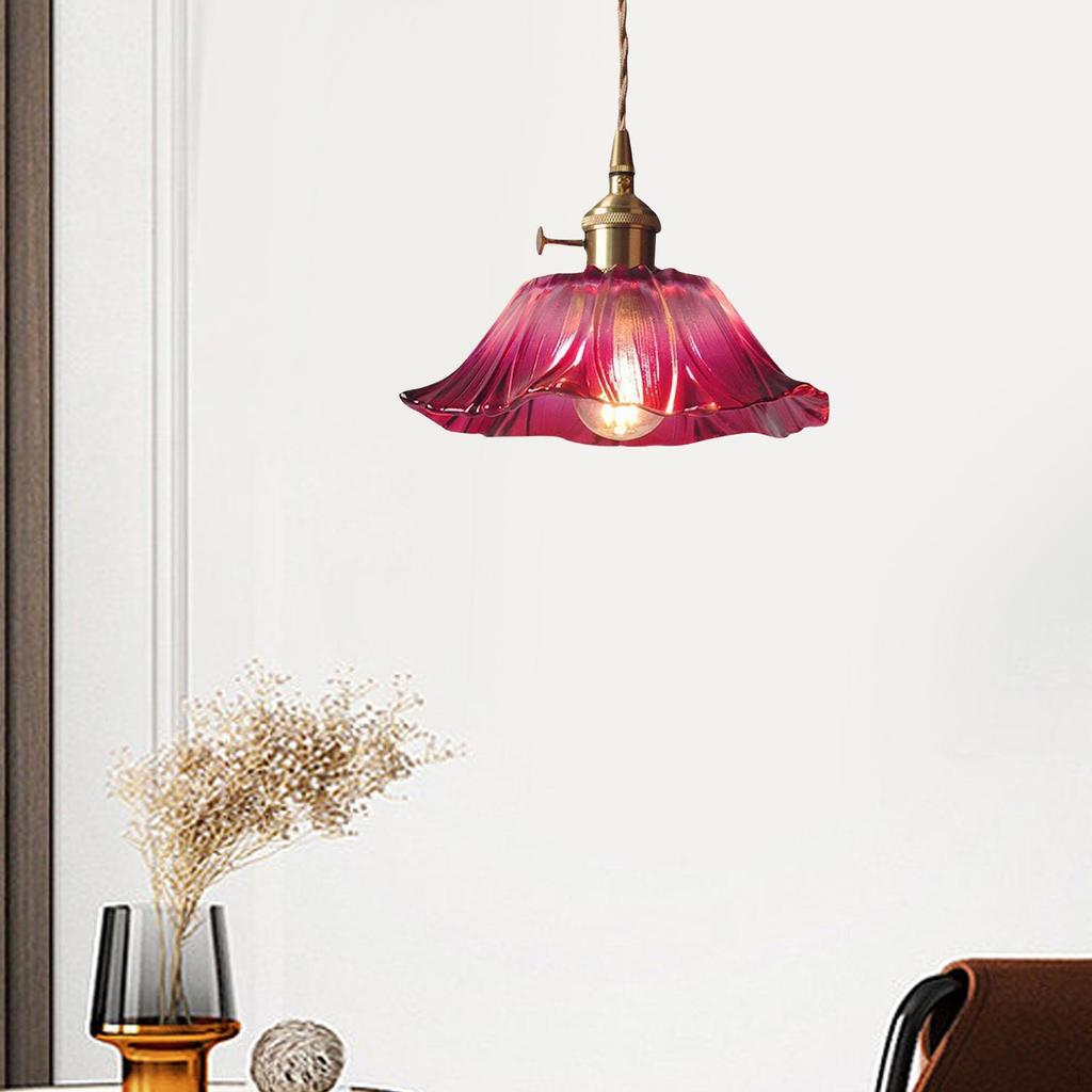 Contemporary Floral Pendant Light with Glass Shade for Home Decor