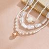 Pearl Shell Multilayer Necklace With Handmade Design For Women