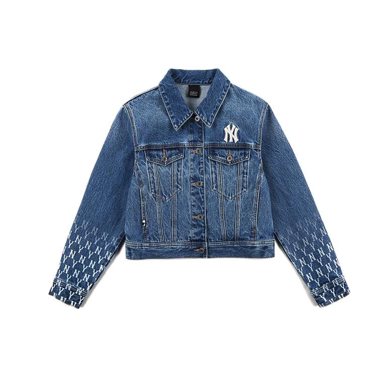 New MLB Gradient Monogram Denim Jacket Unisex Blue 31DKW4111-50U