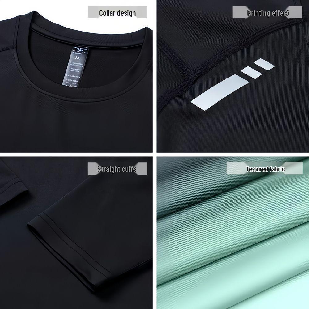 Men's Quick-Dry Long-Sleeve Sports Shirt - Breathable, Loose Fit for Fitness, Running, Badminton