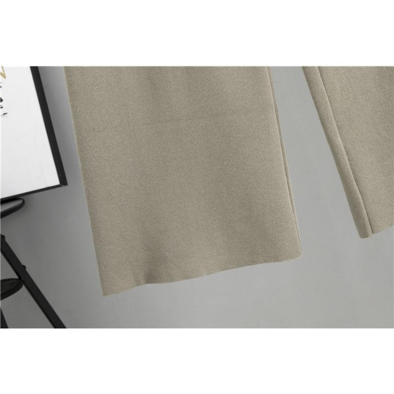 Outono e inverno feminino plus size temperamento preguiçoso tricô terno sem mangas colete suéter cardigan calça terno