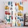 2pcs,2D Plane Printing Curtains Digital Printed DinoCommute Polyester (without Rod) Holiday Perfect for Bedroom, Kitchen, Office