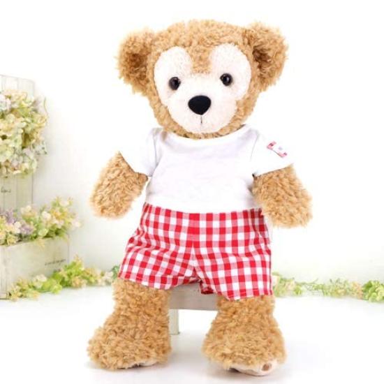 Cushu Cush Duffy and ShellieMay Costume, Made In Japan, Plush Toy Accessories, Red Gingham Check, Cute Dress-Up Outfit, White T-Shirt, Romper, Bow