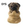 Meditating Dog Figurine Resin French Bulldog Statue Yoga Puppy Animal Sculpture Home Office Desktop Garden Decoration Ornament Festival Gift