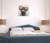 Fokenzary Handwritten Painting Wall Hanging Oil Painting Happy Glasses Frog Abstract Painting Modern Pop Art Perfect for Living Room and Bedroom
