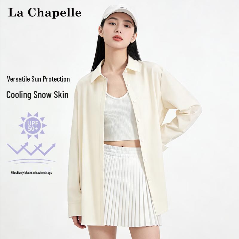La Chapelle Women s UPF50+ Ice Silk Cooling Sun Protection Long-Sleeve Shirt M